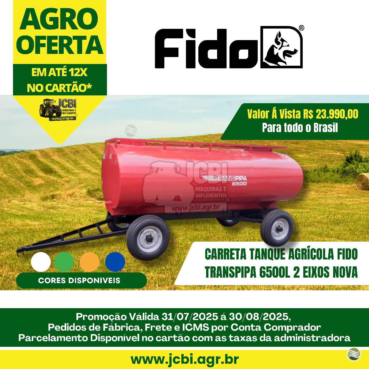 IMPLEMENTOS AGRICOLAS CARRETA TANQUE TANQUE 6500 LITROS JCBi Máquinas e Implementos Agrícolas MARACAJU MATO GROSSO DO SUL MS